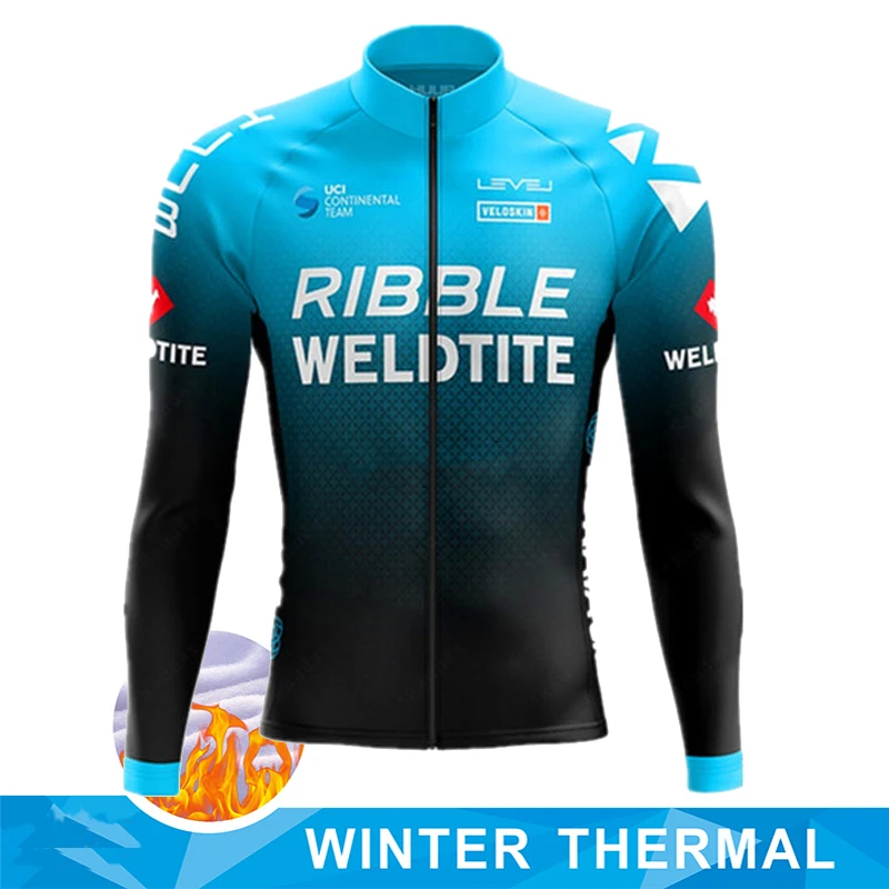 

New Team Winter Thermal Fleece Jacket Cycling Jersey Long Sleeve Ropa Ciclismo Hombre Bicycle Wear Bike Clothing Maillot