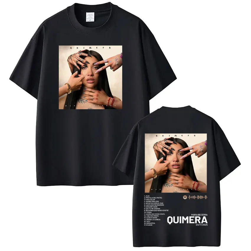 المغني ماريا بيسيرا ريميرا Quimera ألبوم تي شيرت الرجال النساء الجمالية تي شيرت قصيرة الأكمام عادية القطن خمر تي شيرت #6
