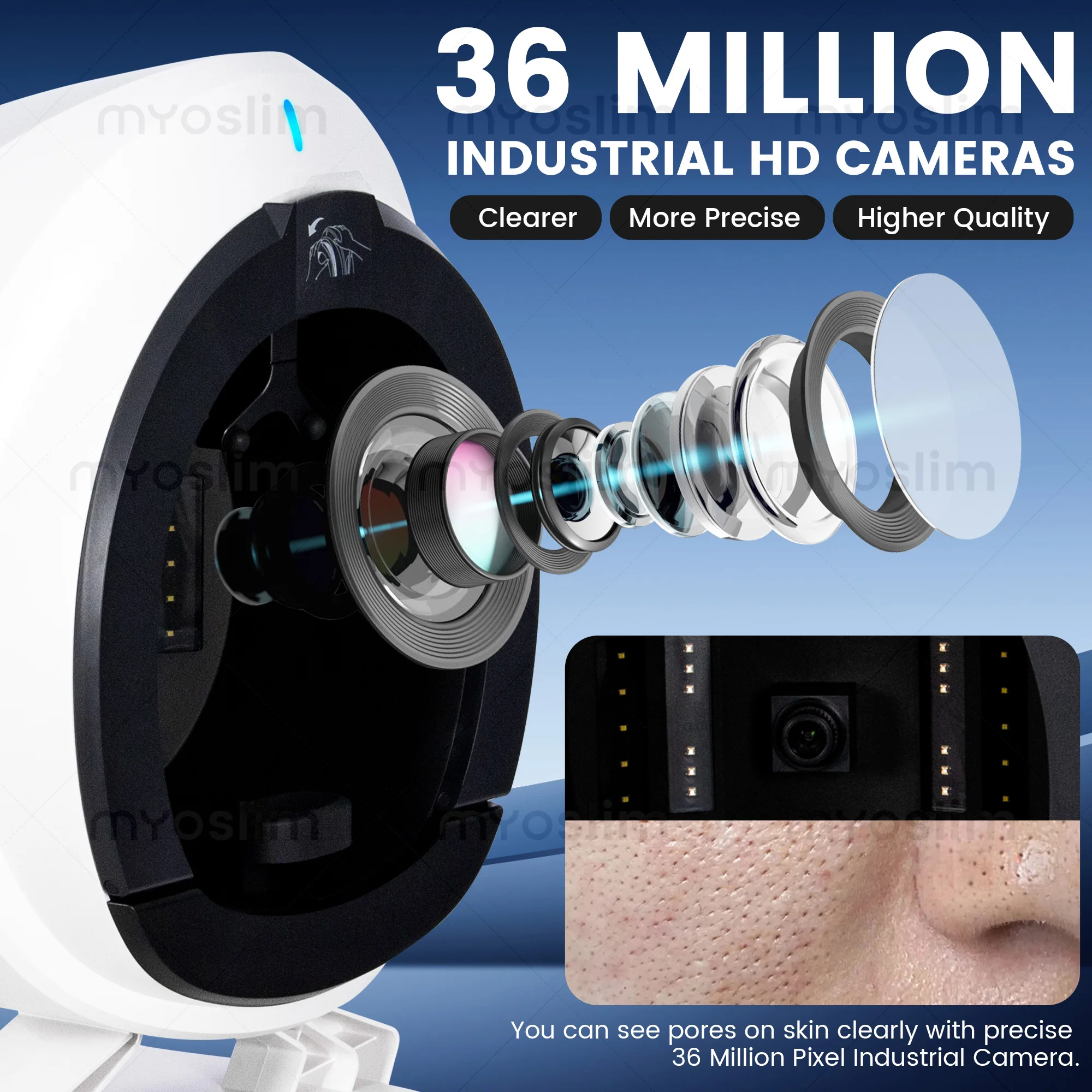 Professional Q1 Pro 36M Pixel AI Skin & Scalp Analyzer Machine, 8‑Spectrum Imaging Facial Skin Scanner, Android System Optional
