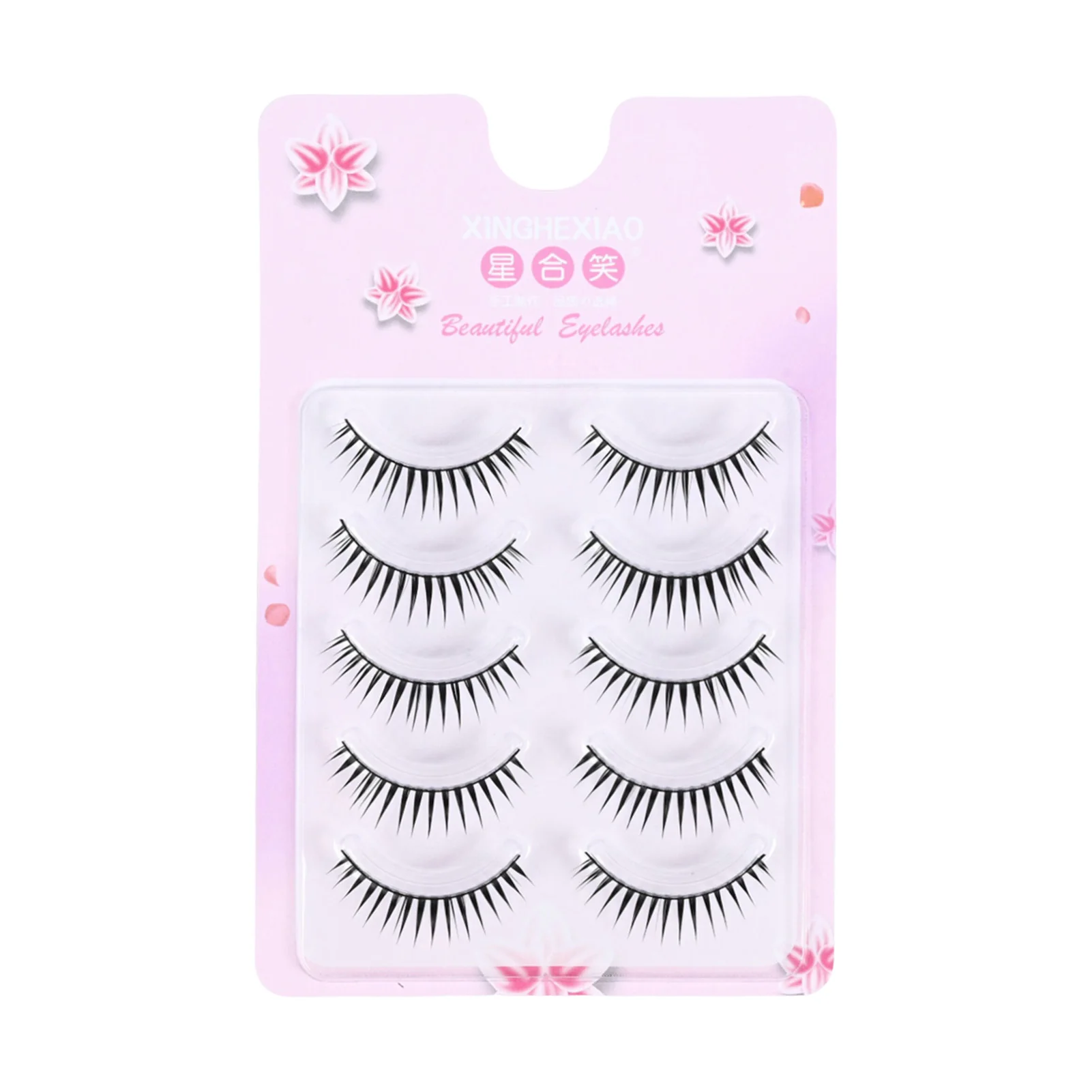 5 Pairs Korean Manga Wispy False Eyelashes Fluffy Natural Look Girl Group Style Eyelash Lightweight For Women Easy Application