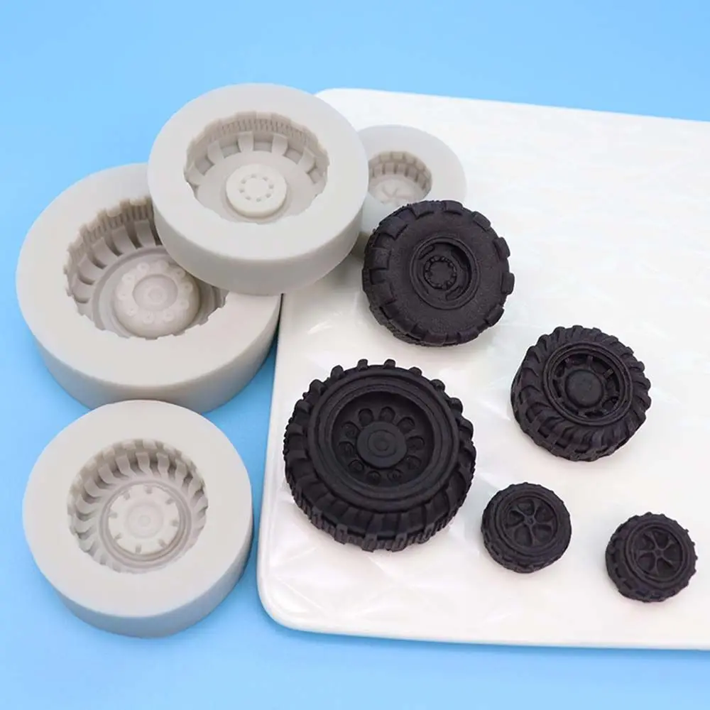 1/4Pcs Round Wheel Shape Cake Mold Multisize Silicone Candy Mould Fondant Making Accessories 3D Chocolate Bakeware