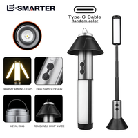 Multi-functional Camping Light 2 in 1 Rechargeable Telescopic Camping Lantern Flashlight with Hook Outdoor Emergency Work Light