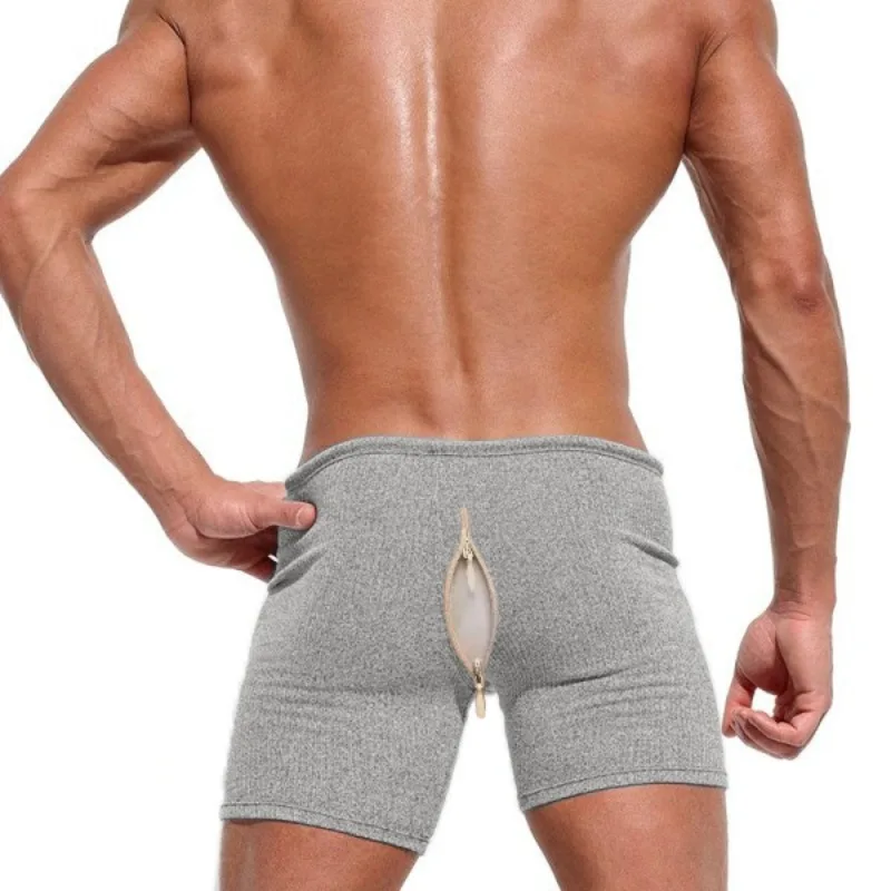 شورت جري مفتوح المنشعب للرجال شتوي للتدريب في صالة الألعاب الرياضية واللياقة البدنية مدبب بقصة ضيقة للتمرين سروال رياضي للركض والتمارين غير رسمي