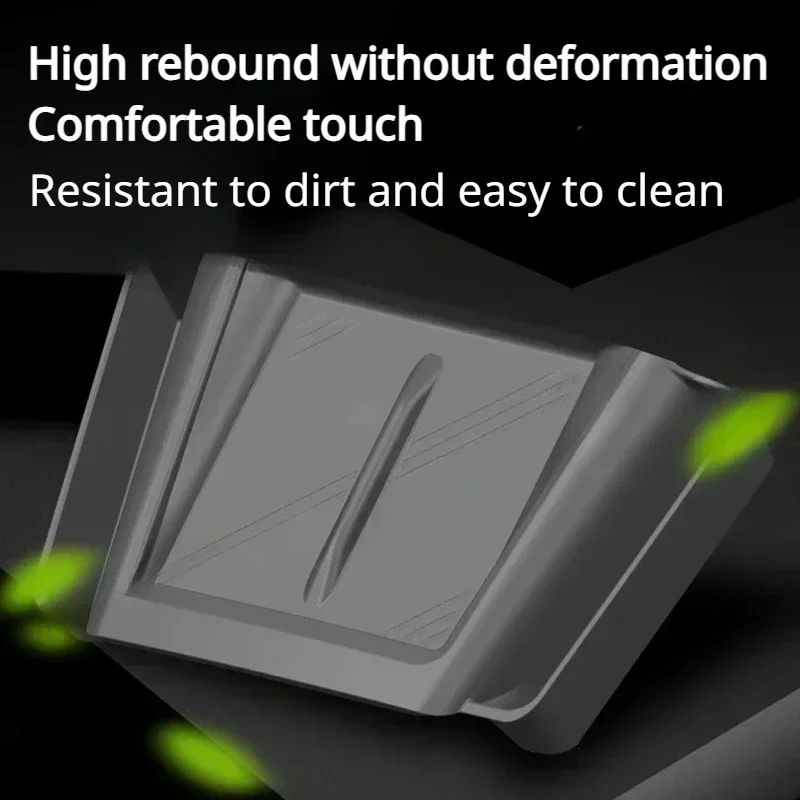 For Tesla Model 3 2024 Highland Silicone Non-Slip Pad Car Central Control Mobile Phone Wireless Charging Pad with Side Pocket