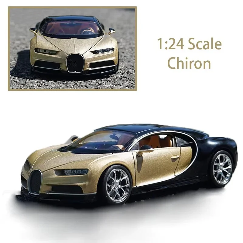 WELLY 1:24 Scale Chiron Sports Car Diecast Alloy Car Model Collection Display Ornament Toy Gift