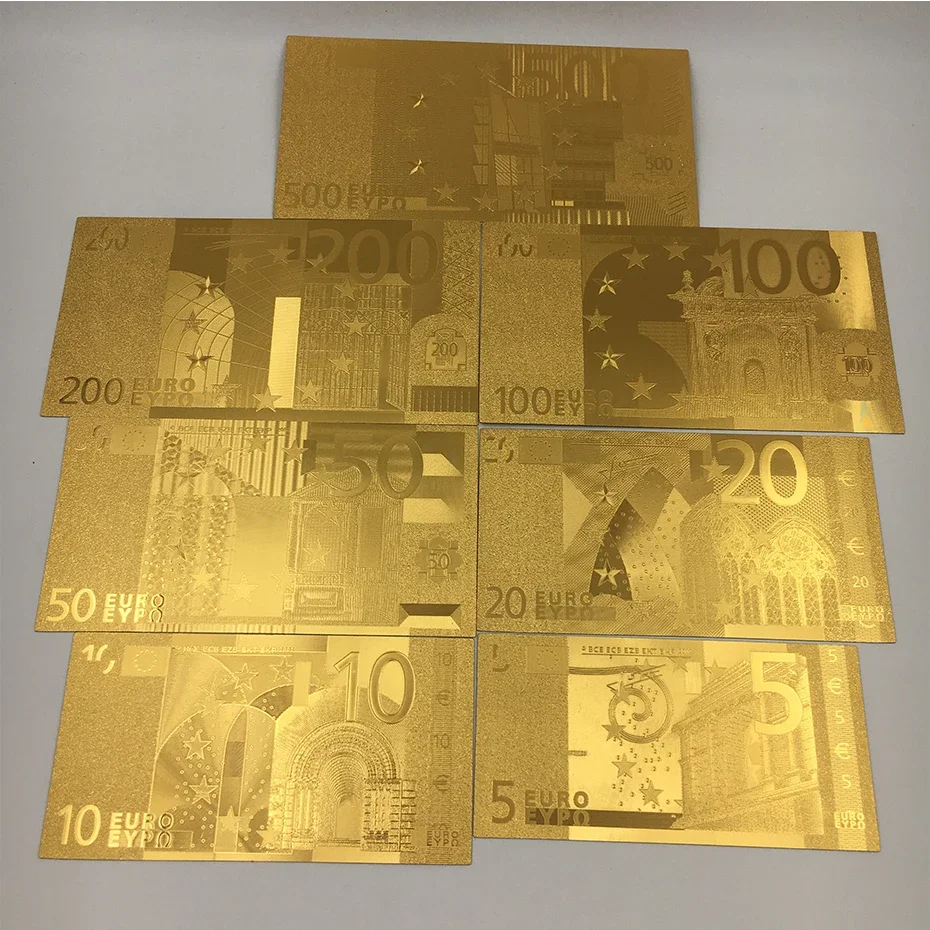 عملة الأوراق النقدية الأوروبية 5 10 20 50 100 500 1000 1000000   الأوراق النقدية الذهبية اليورو لمجموعة هدايا الأعمال