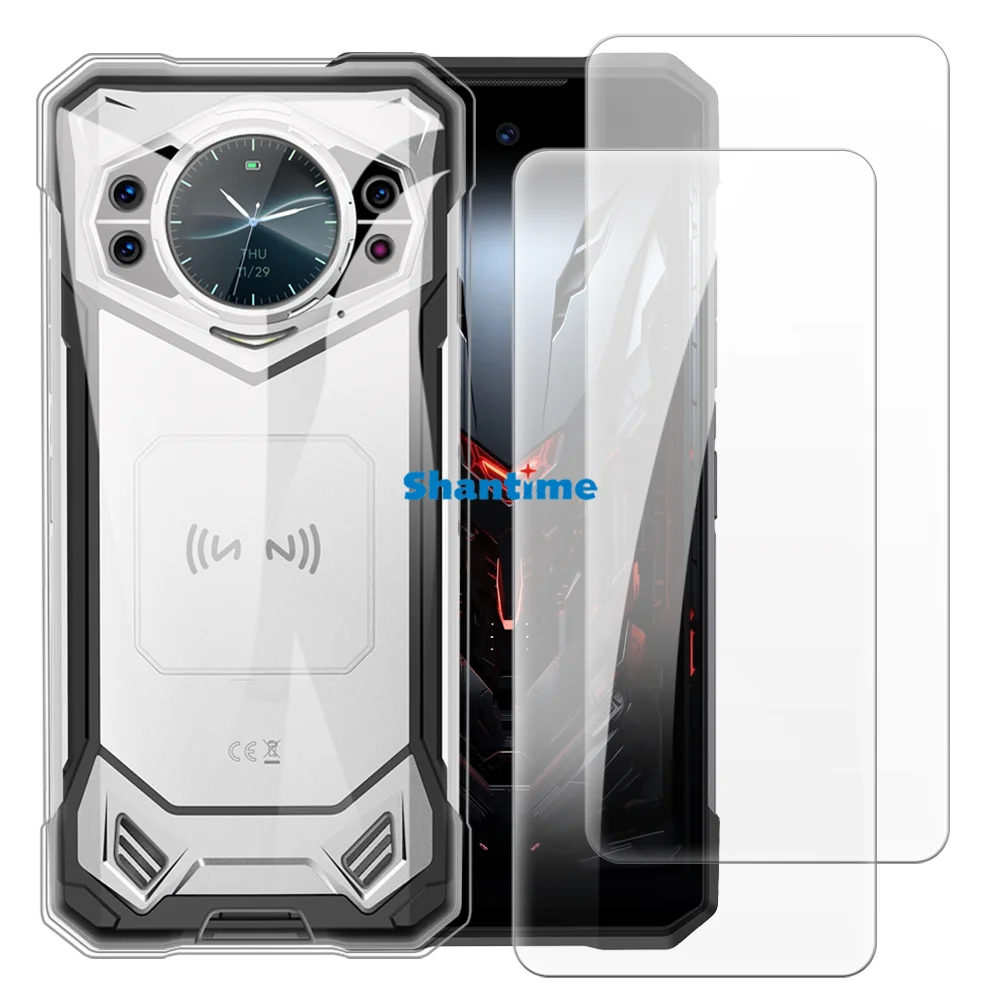 Soft Case + 2 Pack Tempered Glass Screen Protectors for Doogee S200X VIP 5G Full-Body Protection