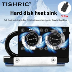 TISHRIC RGB M.2 Hard Disk Heat Dissipation Radiator Sink 3-pin Connector HDD Cooler High Conductivity Heat Pipe RGB Cooling Fan