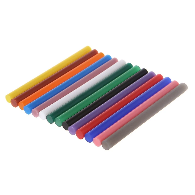 14pcs 7x100mm Hot Melt Glue Stick Mix Color 7mm Viscosity For DIY Craft Toy Repair Tools