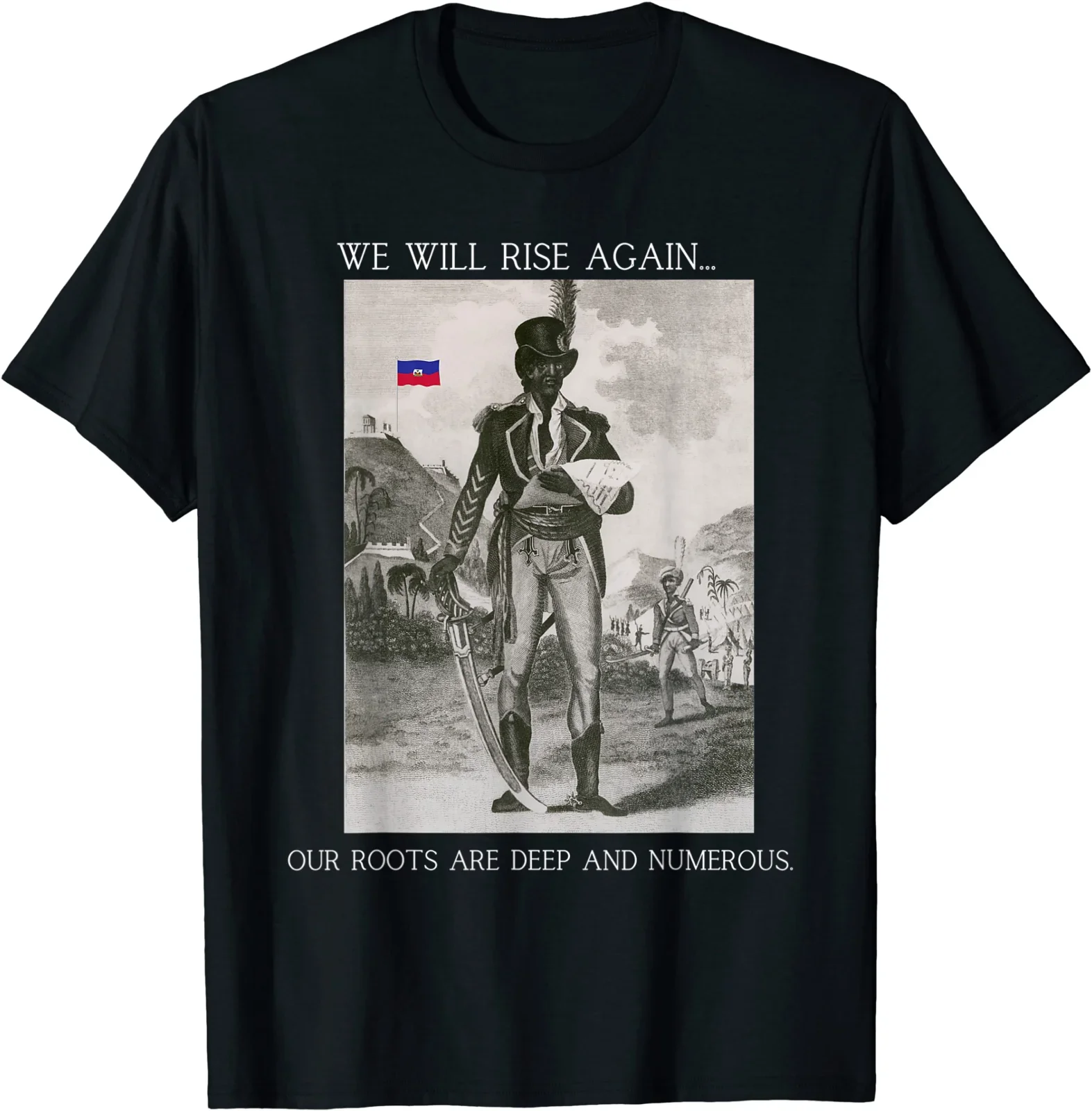 Haiti's Vintage Quote We Will Rise Agaign T-Shirt S-3XL100% Cotton Casual T-shirt Loose Mens Top New