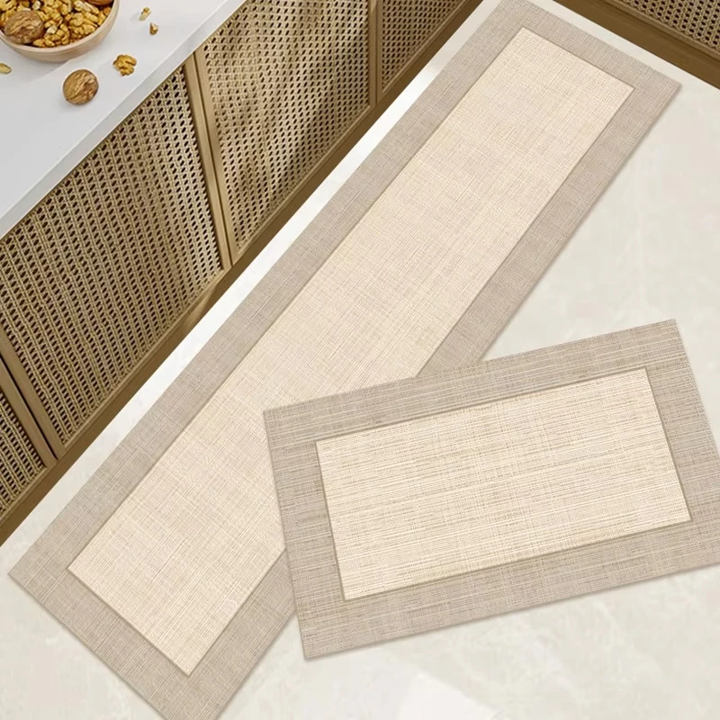 

Kitchen Floor Mat Long Strip Waterproof Oil-proof Carpet Pvc Leather Non-slip Mats Japanese Simplicity Style Home Decoration Rug