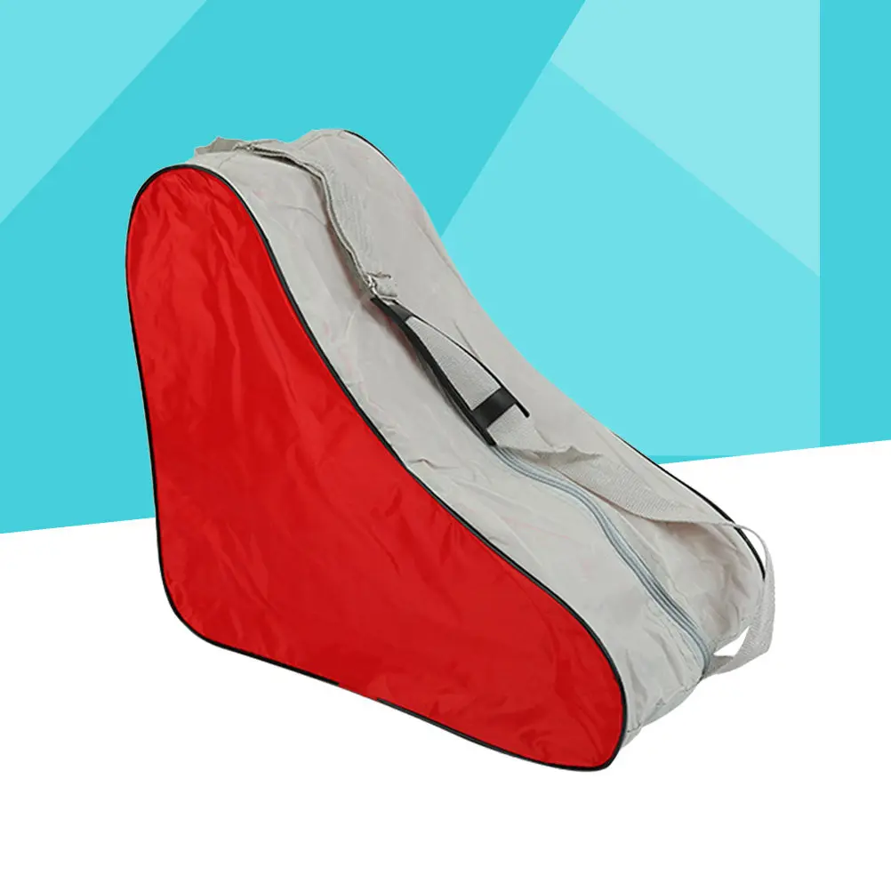Red Inline Skate Bag High Capacity Heavy Duty Tote Shoulder Bag for Ice Skates Roller Skates Skating Equipment Storage