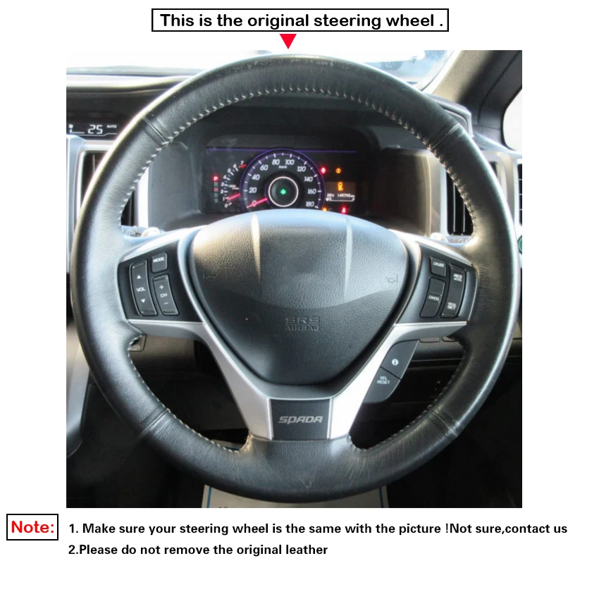 Black Faux Suede Car Steering Wheel Cover for Honda Stepwgn Stepwagon Spada Freed 2009-2015