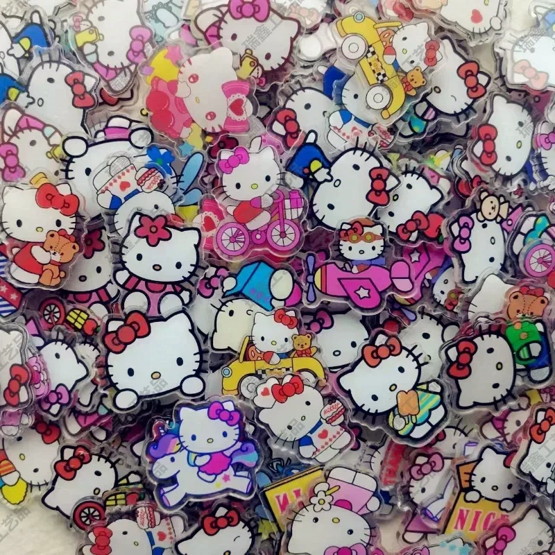 

2-4cm Sanrio anime cartoon Hello Kitty PP clip acrylic patch kt cat handmade DIY pendant patch phone case keychain material gift