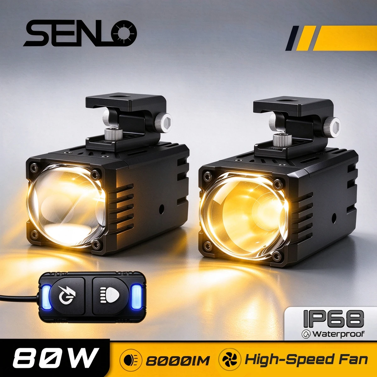 2PCS Senlo P1 Plus 80W Car Grill Work Light Bar LED Headlight Bumper Fog Lamps Auxiliary Driving Spotlights For Offroad Truck