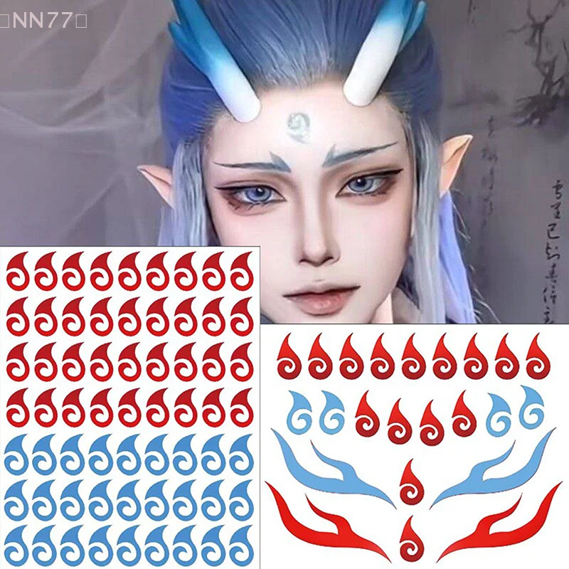 Adesivo per braccio tatuaggio colorato impermeabile e durevole per il viso Personaggi anime dei cartoni animati Decalcomania per tatuaggi temporanei per bambini