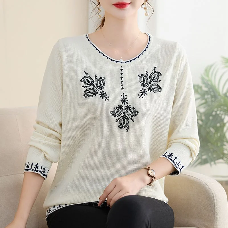 

Новый осенний женский пуловер с круглым вырезом, универсальный вязаный свитер