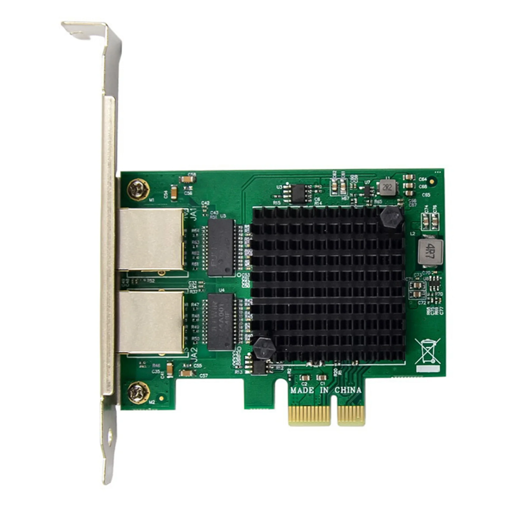 Tarjeta de red de servidor PCIE X1 82571 Gigabit, adaptador Ethernet RJ45 de doble puerto