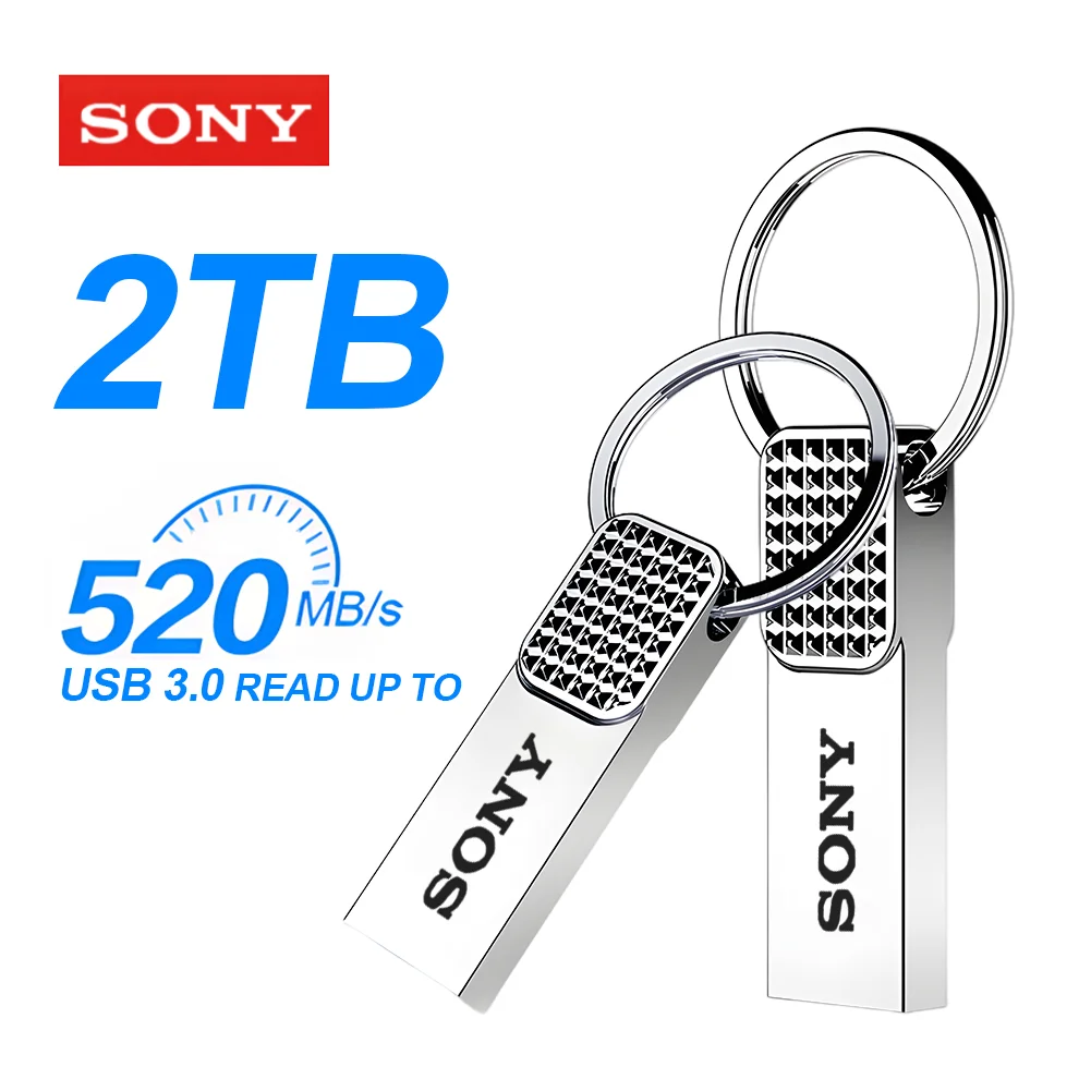 S ony Chiavetta USB 2TB Capacità reale Pen Drive 512GB Memory Stick 1TB Regalo aziendale creativo Memoria USB argento Per il commercio all'ingrosso