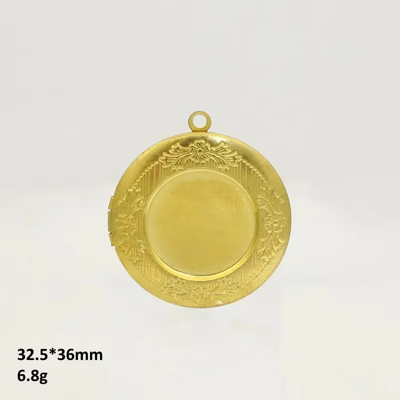 BoYuTe (50 Pieces/Lot) Raw Brass Photo Locket Pendant Can Open Round Shaped Lockets Handmade Diy Jewelry Accessories Wholesale