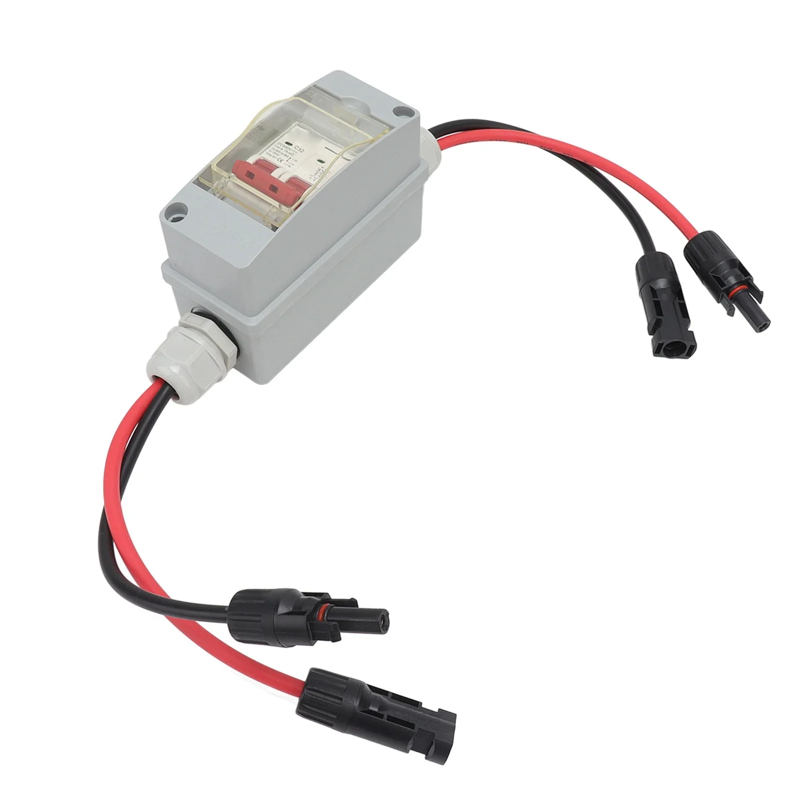 Circuit Breaker Switch Protector MCB 2P DC 500V 32A Disconnect Switch with IP65 Waterproof Distribution Box with Connector