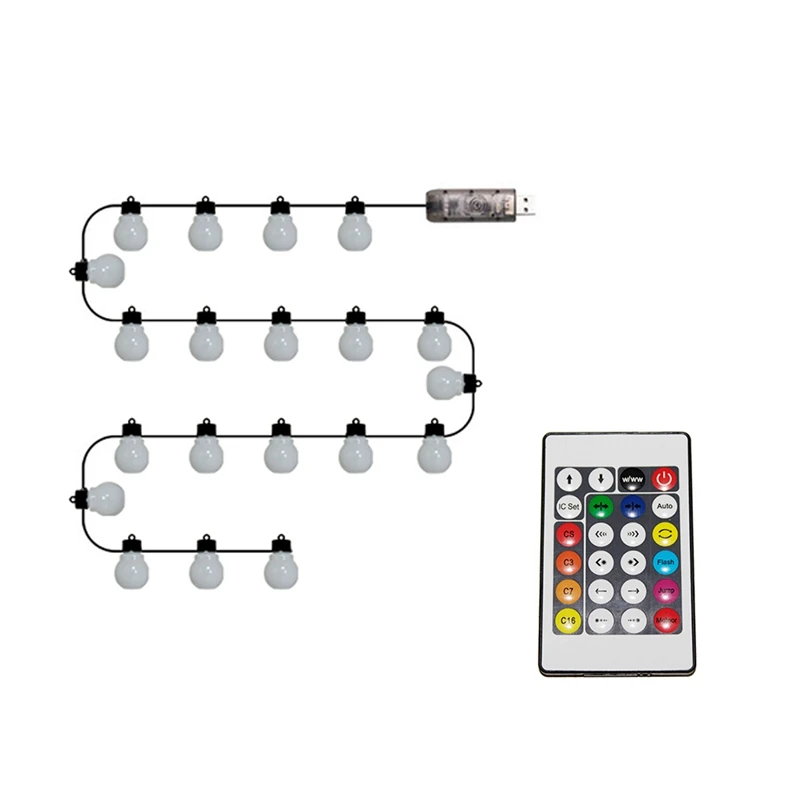 

Light String Indoor Bedroom Light String 7 Meters 20 Lights+2M Extended LED Suitable For Hanging Light String