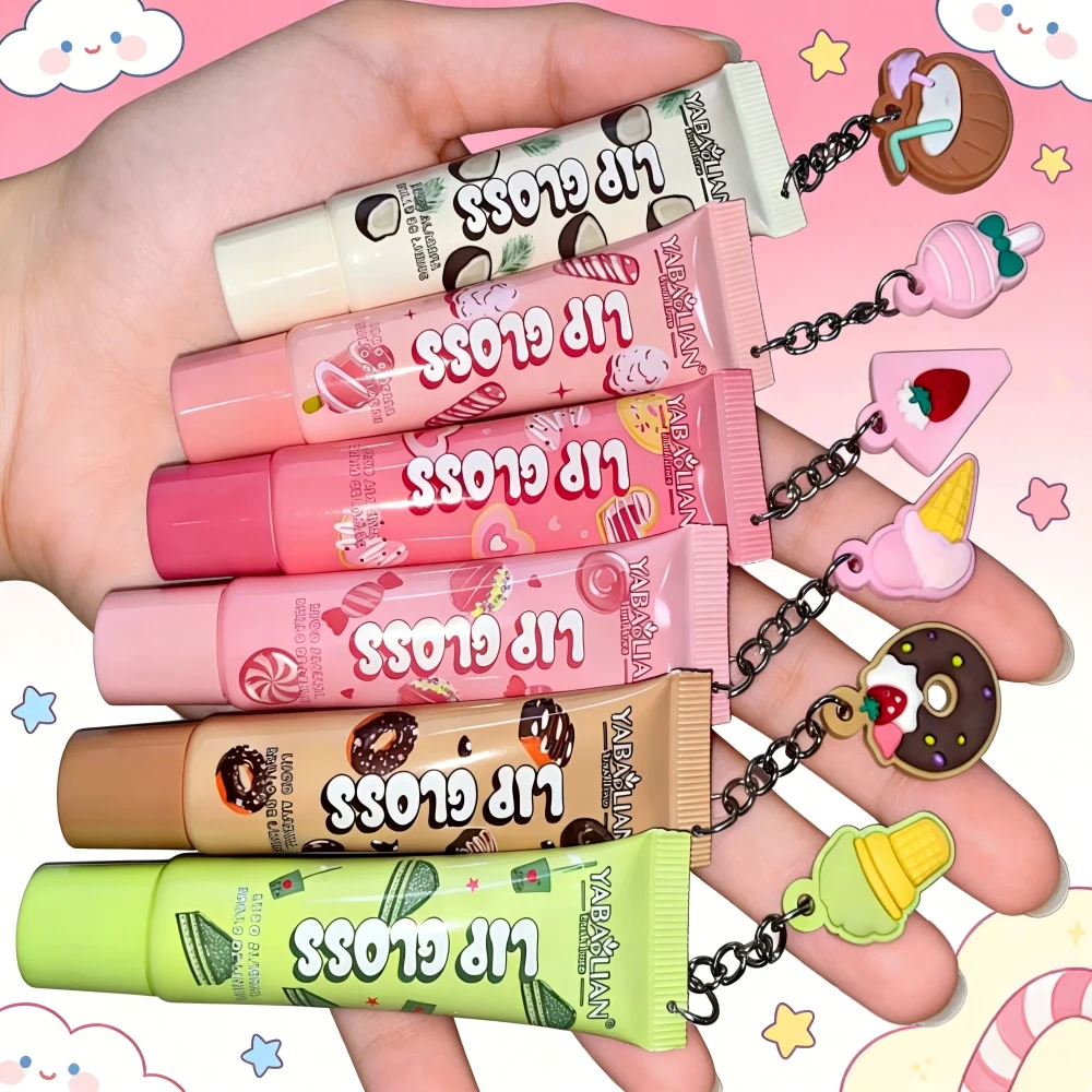 6-farbiger zufälliger Lipgloss, feuchtigkeitsspendender Lippenstift, kristallklarer Jelly-Lippenstift, feuchtigkeitsspendend und reparierend für trockene, rissige Lippen.