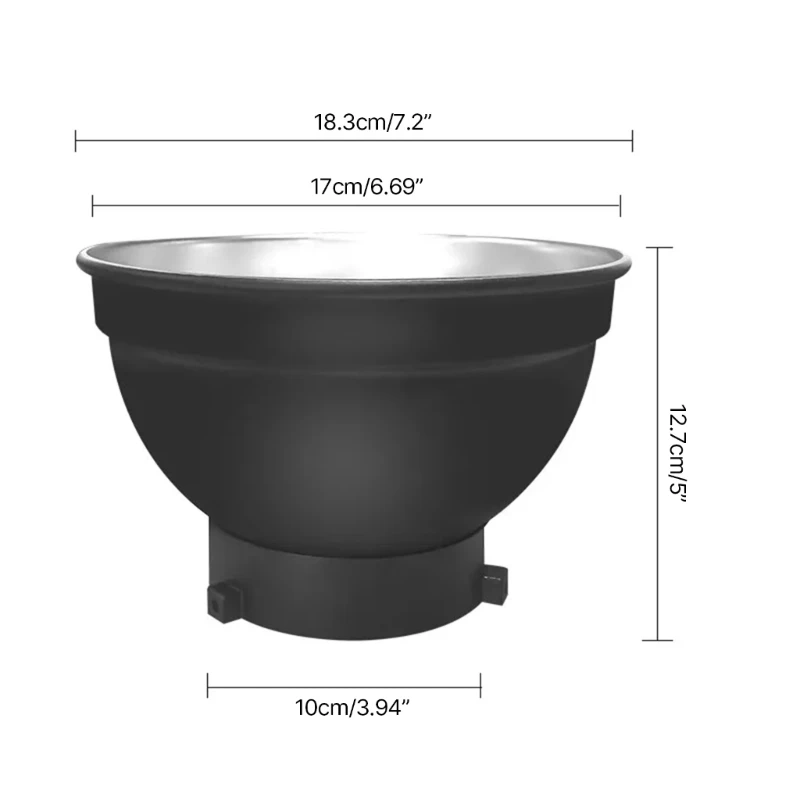 7” Standard Reflector Diffuser Lamp Shade Dish 55° Light Angle for Bowen Mount Studio Strobe Flash Light Speedlites