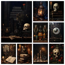 Diamond Art Painting Stitch 5D DIY MosaicGothic Vintage Phonograph Antique Aesthetic Dark Academy Butterfly Crow Embroidery Kits