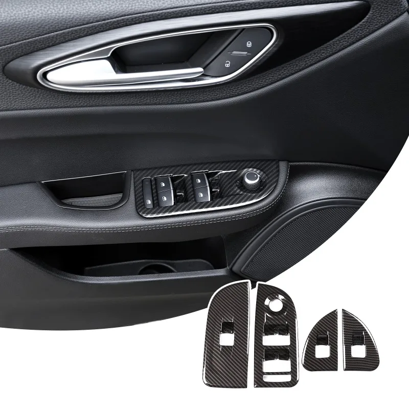 

Car Window Glass Lift Switch Button Control Panel Frame Cover Trim For Alfa Romeo Giulia 2017 2018 2019 2020 LHD Car Accessories