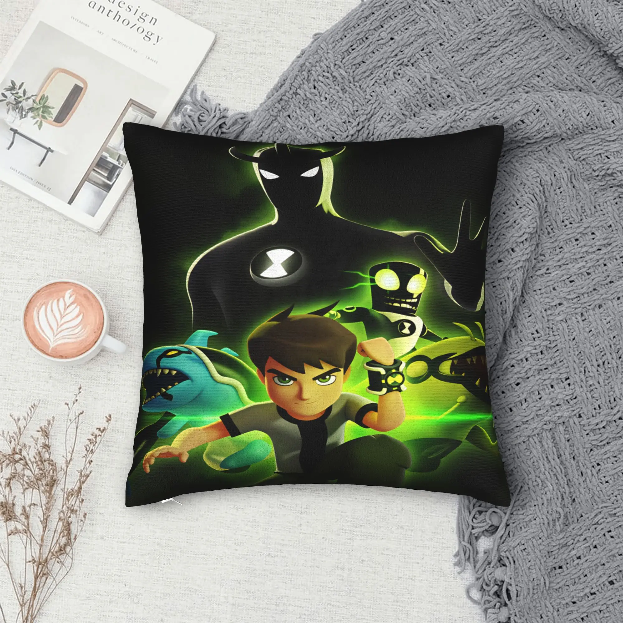 Pillow Case Ben 10 Cartoon Soft  Pillow Cover For Sofa Couch Bed Living Room Kawaii Pillowcases