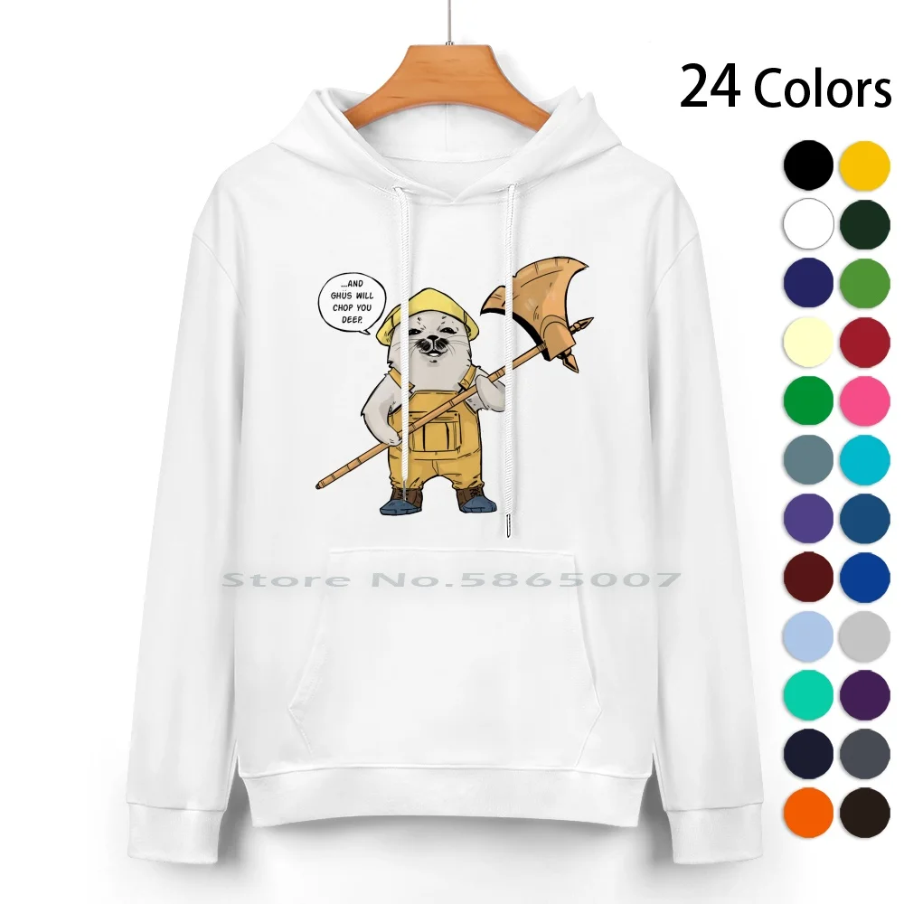 Ghus Pure Cotton Hoodie Sweater 24 Colors Ghus Saga Comics Comicbooks Cute Animals 100% Cotton Hooded Sweatshirt For Women Men