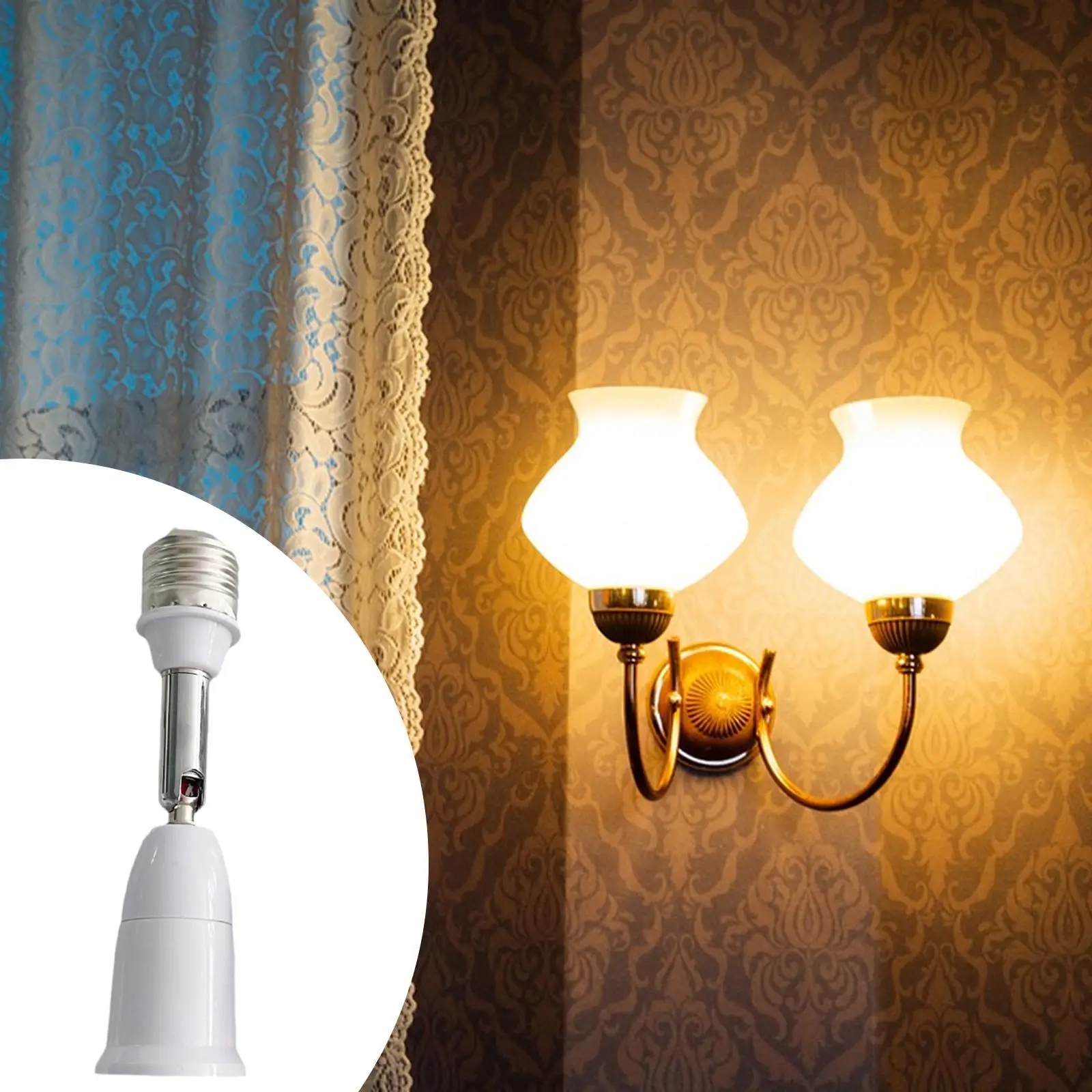 Light Socket Extender Adjustable Gooseneck Bulb Holder Converter E27 Extension Adapter for Home Lighting - view 5