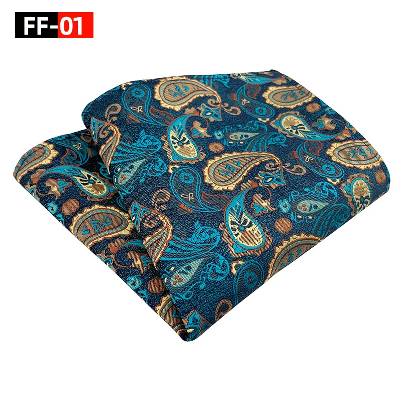 New Tide Fashion 25*25CM Paisley Cashew Floral Polyester Handkerchief Pocket Square for Man Business Wedding Accessories