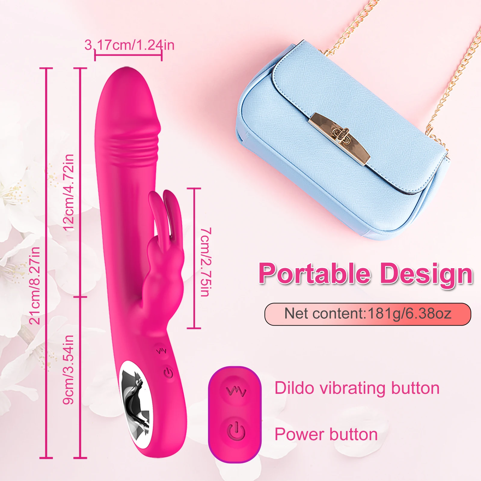 Rabbit Vibrator for Women Vaginal Clit Stimulator Anal Plug Dildo Vibrating Wand Female Masturbation Massager Sex Toys for Adult