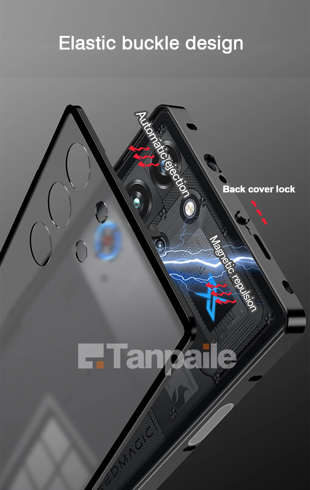 Luxury Ultra-Thin Aluminum Alloy Metal Bumper Case for Nubia Red Magic 10 Pro+ 9S 8S Pro Plus Case Tempered Glass Lock Cover