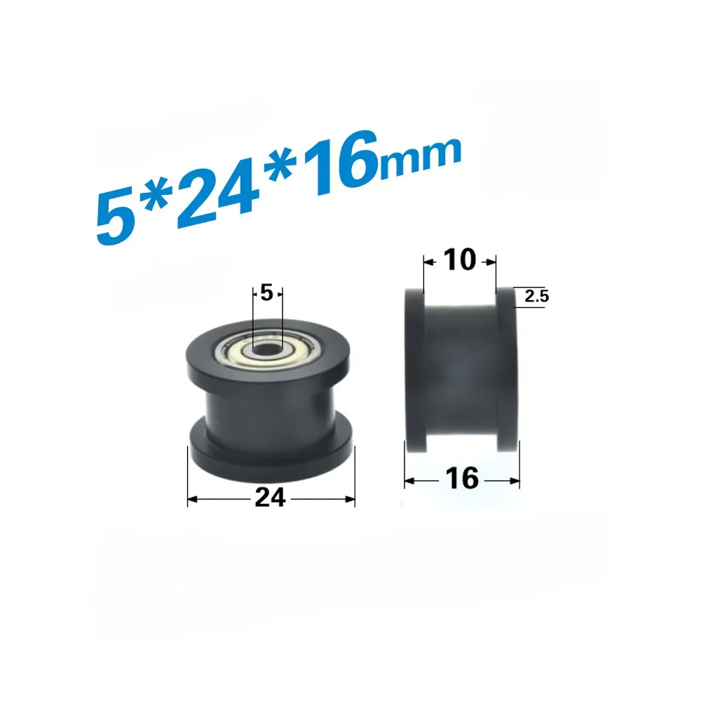 H-shaped groove black POM polyoxymethylene 625zz bearing drawer track sliding door pulley with multiple types of 4 * 24 * 16mm