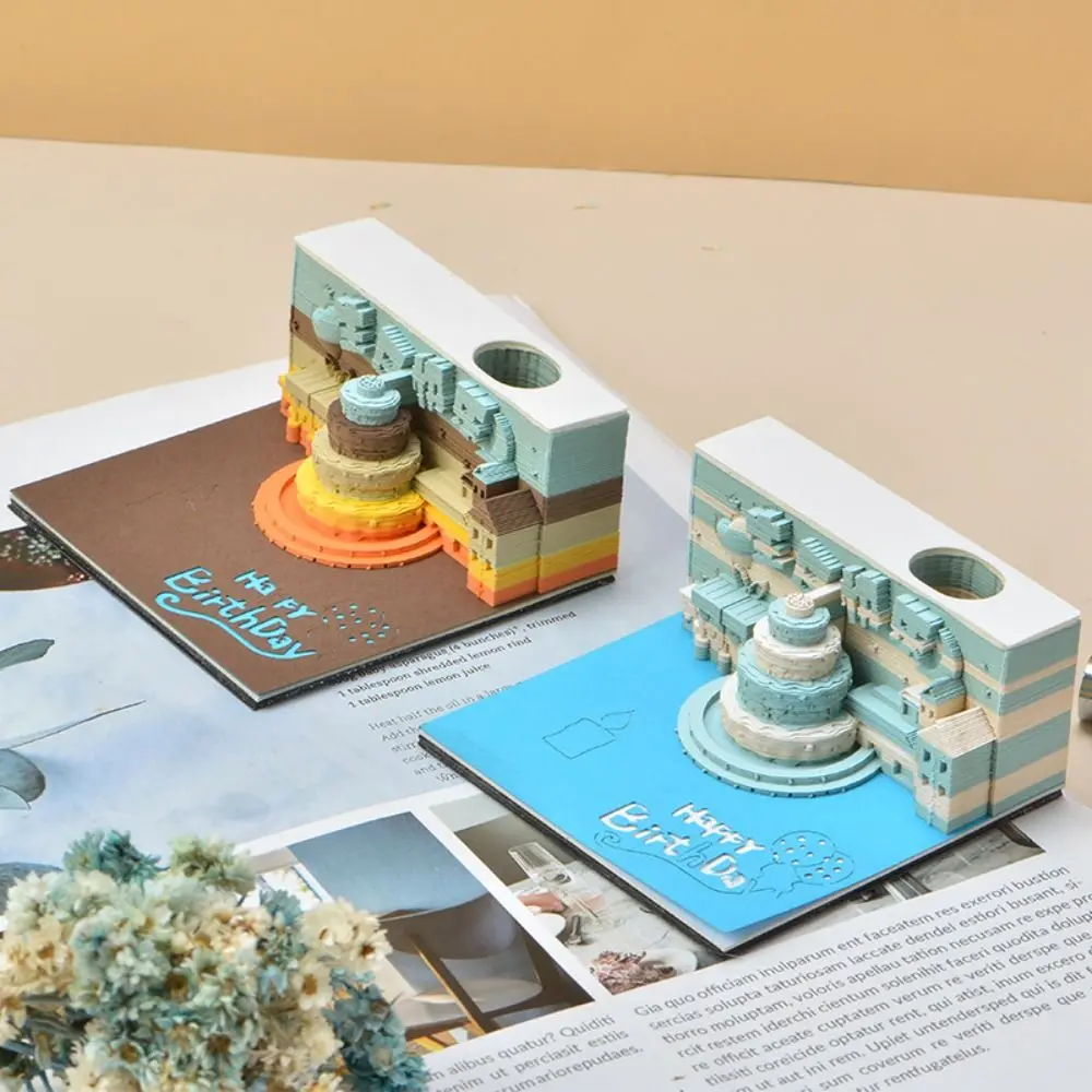 تقويم مكتبي صغير مع ملاحظات لاصقة ، نحت ورق ثلاثي الأبعاد ، مفكرة ثلاثية الأبعاد ، تمزق يدوي ، زينة تقويم مسيل للدموع ، من من الورق