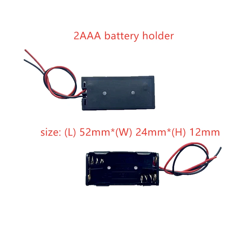 50PCS AAA Power Bank Cases 1X 2X 3X 4X AAA Battery Holder Storage Box Case 1 2 3 4 Slot Batteries Container With Wire Lead