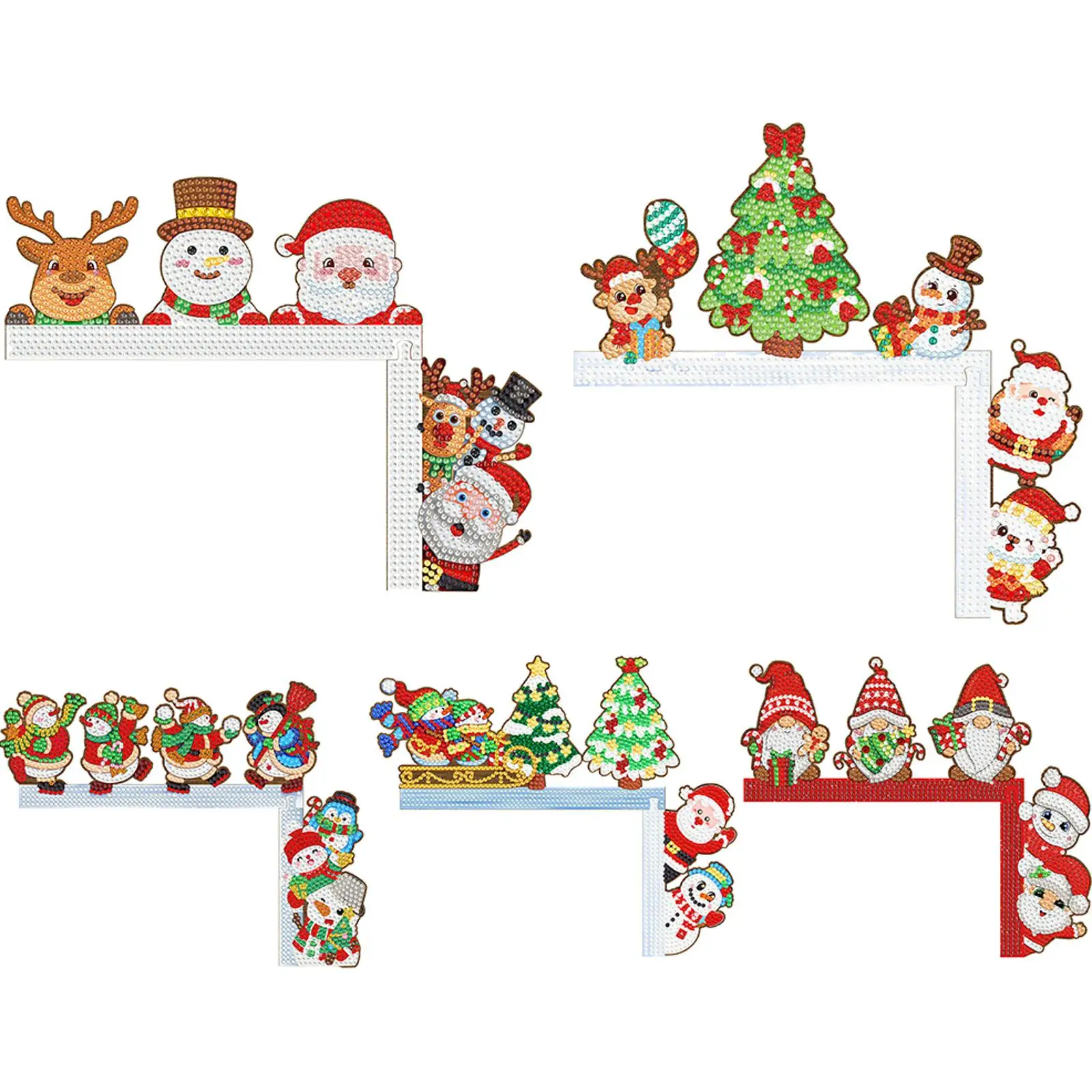 

Christmas Santa Claus Diamond Painting Door Corner Sign Gnome Door Corner Decor Diamond Art Door Right Angle Sign for Home Decor