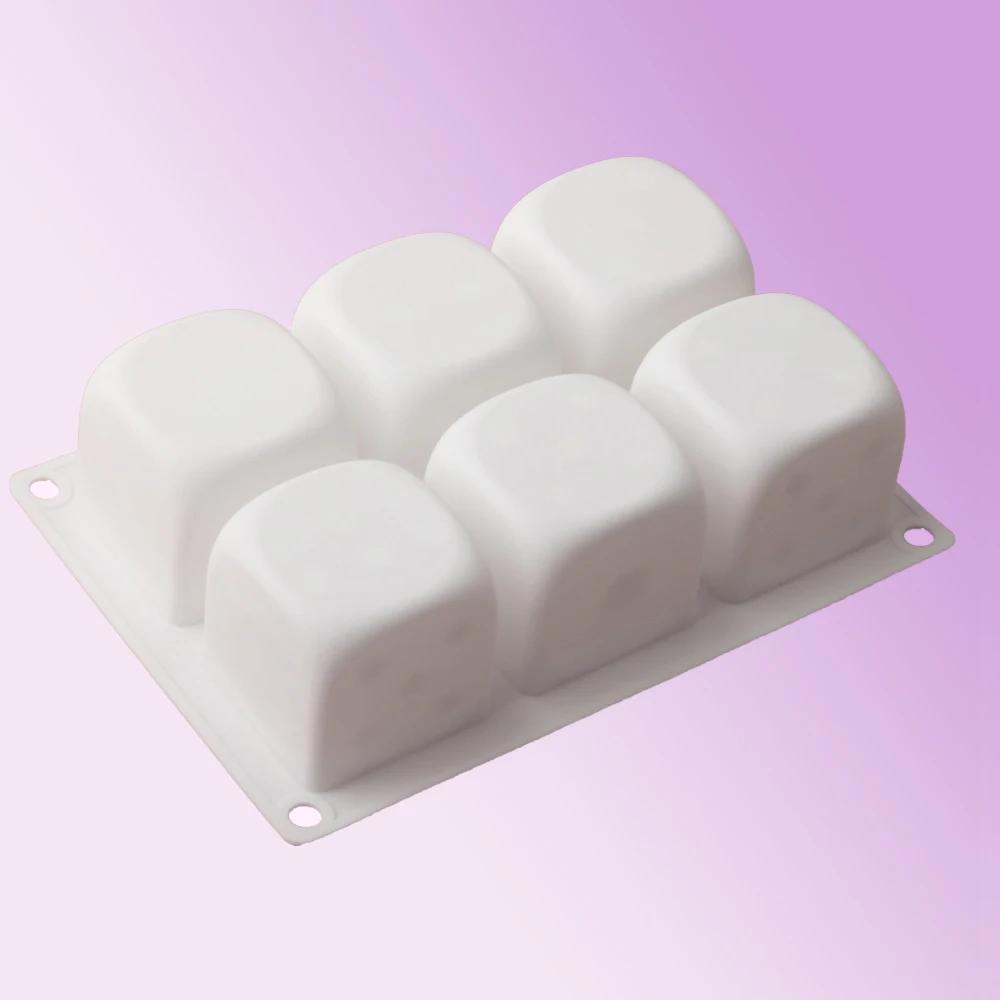 6-Cell Cube Mousse Cake Mould Dice Design Silicone Cake Mold Kitchen Baking Supplies Party Dessert Making Tools Pastry Bakeware