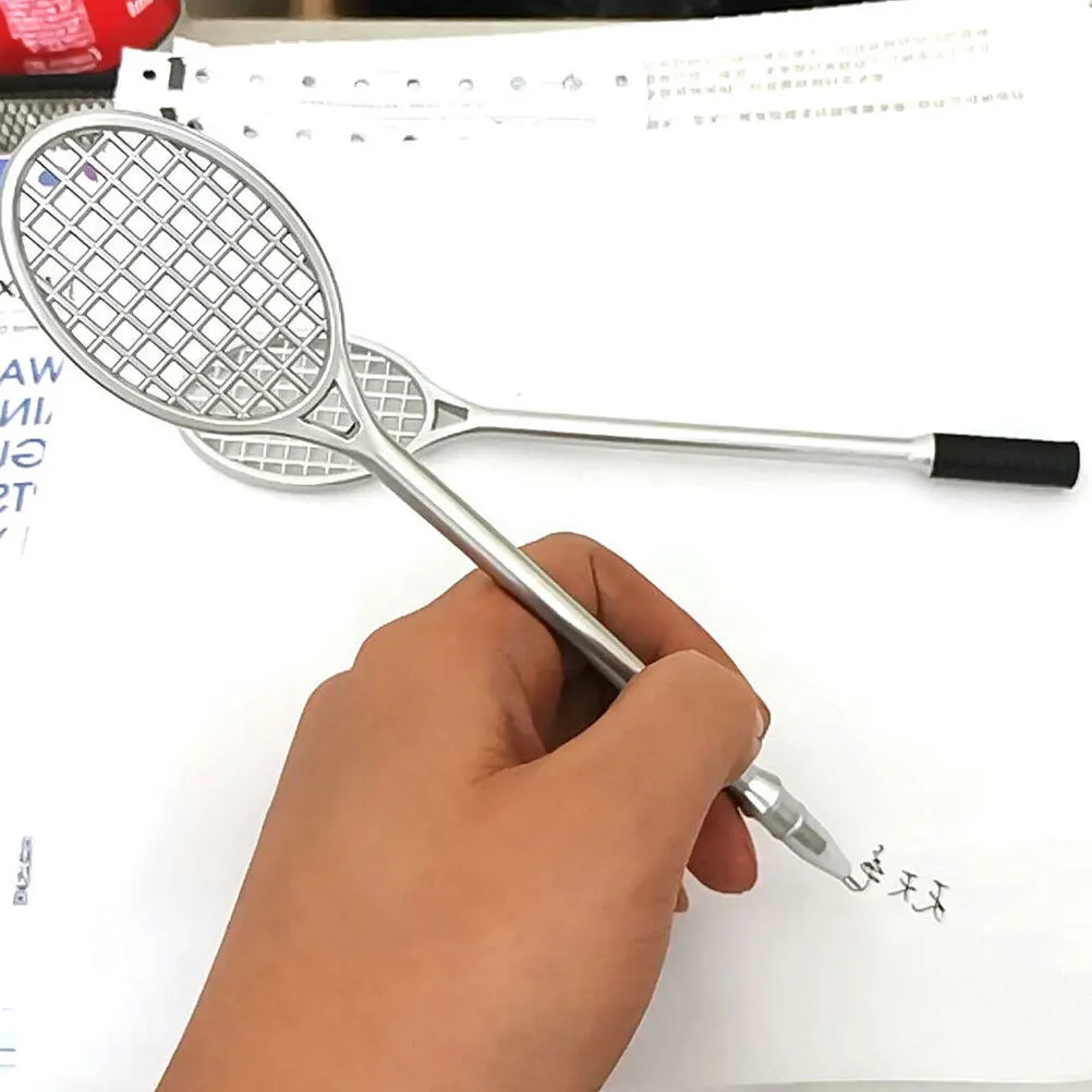 

2Pcs Fun Tennis Racket Shaped Gel Pens Smooth Writing Office School Stationery Set Colorful Novelty Pens for Women Kids