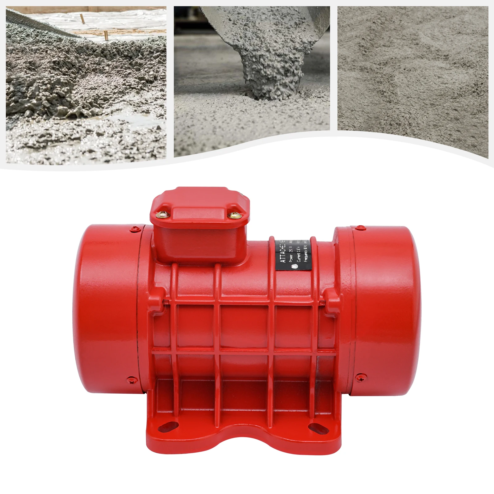 110V Red Concrete Vibrator Motor Aluminum Pure Copper Single Phase Concrete Vibrator 250W for Mining Metallurgy