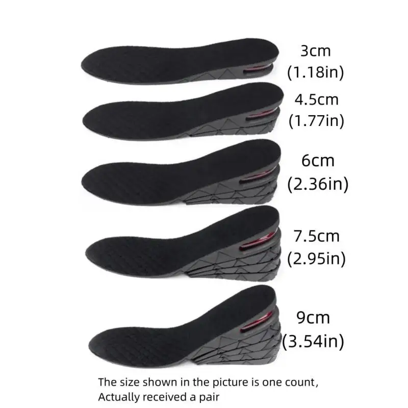 1 Pair of Multi-layer Detachable and Cutting Insoles, Height Increasing Insoles, Men's and Women's Multi-layer Detachable Height