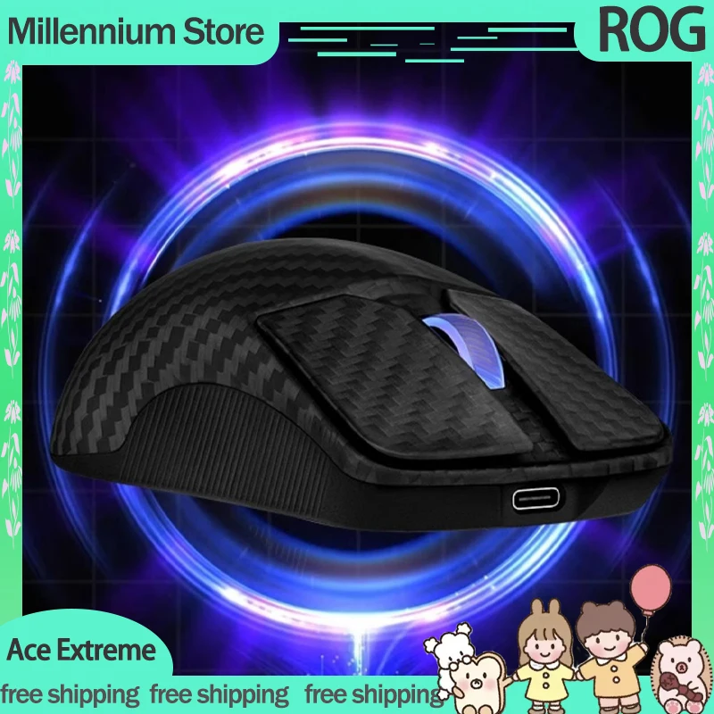 ROG Ace Extreme Gamer Mouse 3Mode Wireless Bluetooth Carbon Fiber Mice Rgb Lightweight Custom E-Sport Gaming Mouse Pc Accessries