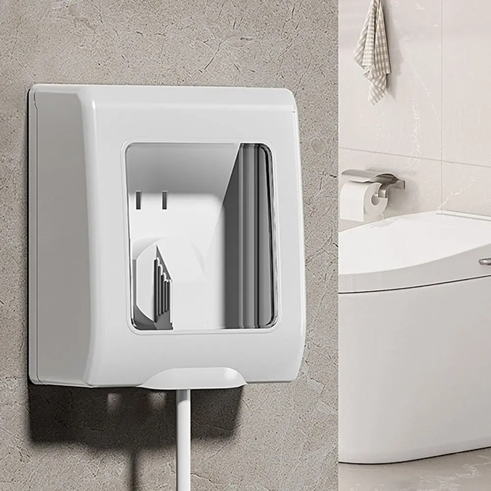 Penutup Pelindung Saklar Tipe 86, Pelindung Soket Berperekat Tahan Air, Kotak Penahan Air Transparan Tahan Percikan