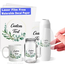 Clear Color Transfer Sheets DIY A4 Water Transfer Paper For Ceramic Mugs Film Free Laser Waterslide Decal Paper