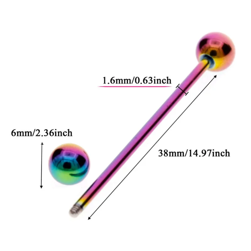 القوطية الشرير طويل الحديد الأذن الغضروف ثقب المكونات نفق الأقراط المستقيمة الفولاذ المقاوم للصدأ مجوهرات الجسم #3