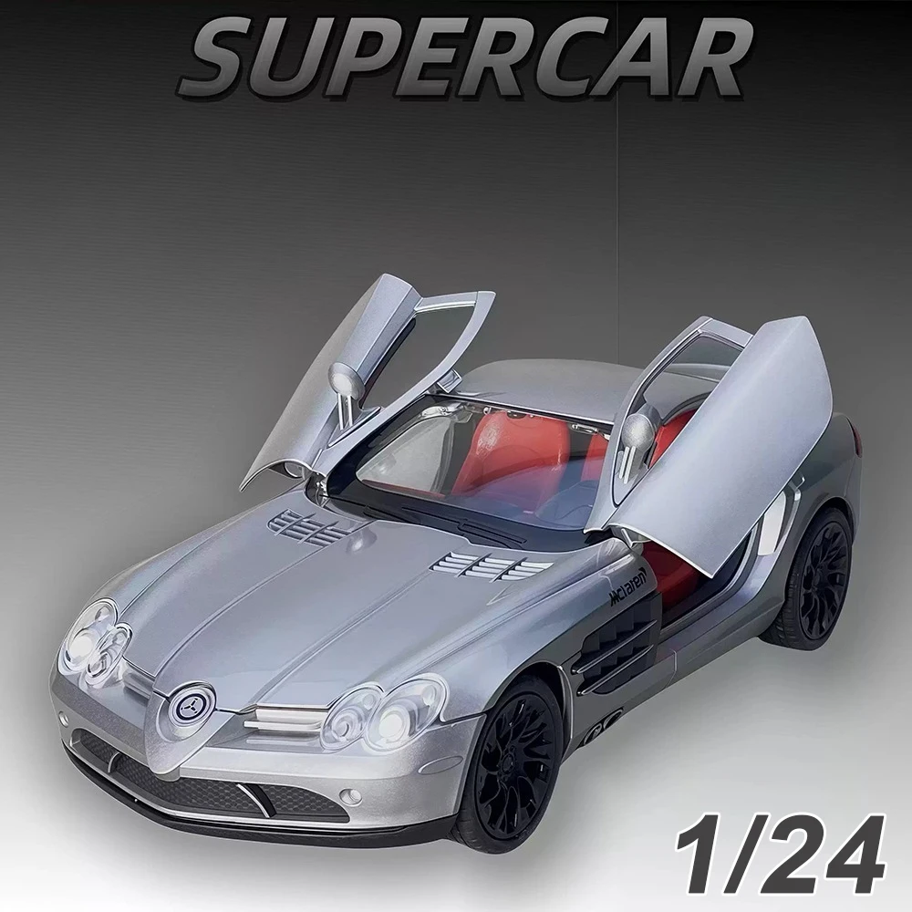 

Scale 1:24 SLR Supercar Vision GT Alloy Miniature Model Toys Sound Light Pull Back Doors Opened Sports Car for Child Adult Gifts