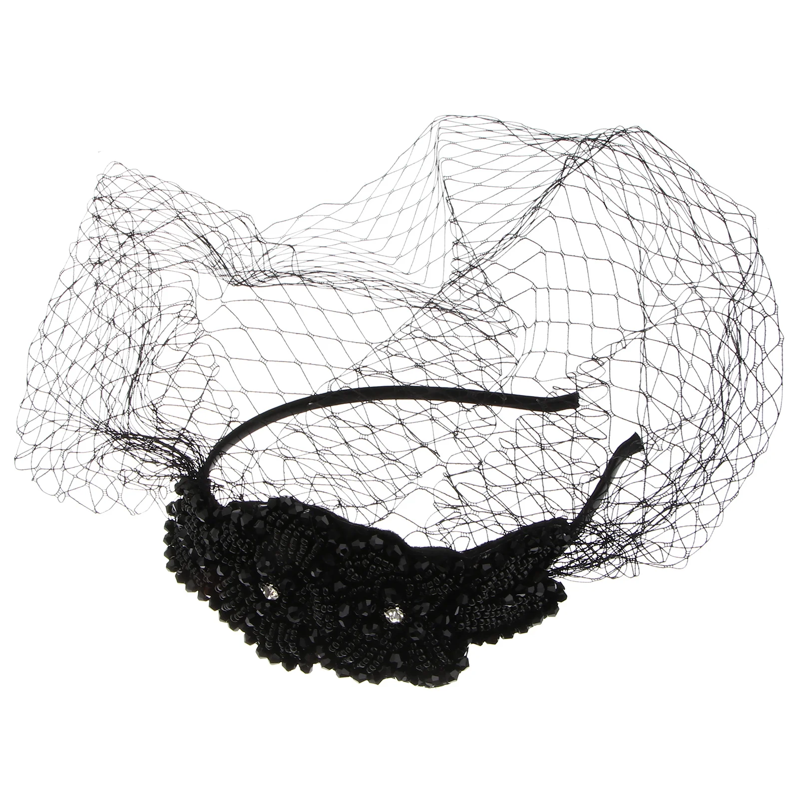 

Women's Headbands Lady Mesh Headwear Headdress Woman Diamond Dinner Party Miss